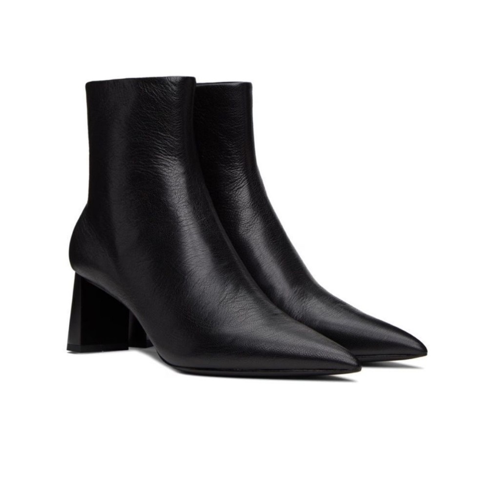 rag & bone Black Pointed Leather Ankle Boots